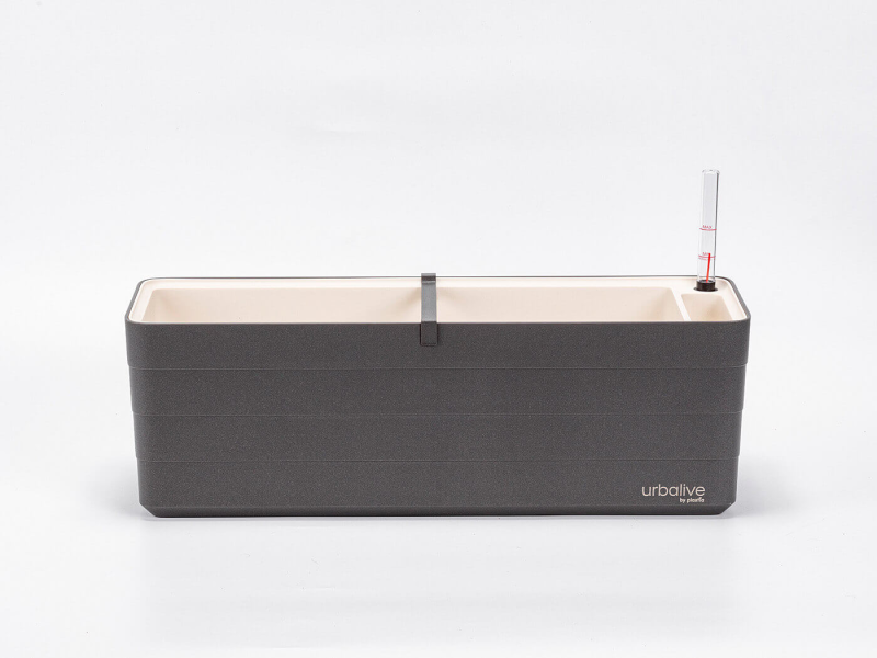 PLASTIA BERBERIS Donica samonawadniająca prostokątna 60x20 cm szary