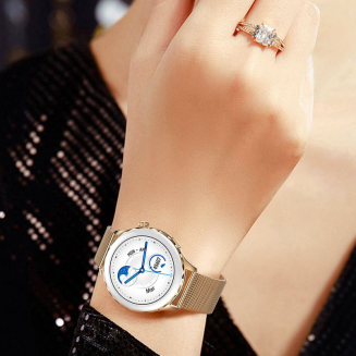 Smartwatch Damski Rubicon RNCF02-2 Złoty + Pasek Różowy - 16