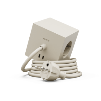 Listwa zasilająca Avolt Square 1 z podwójnym USB-C 30 W i podstawą magnetyczną 3 m beżowa - 2
