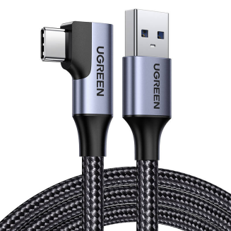  UGREEN US385 USB-A-USB-C Cable 1m Angled (Black) - 2