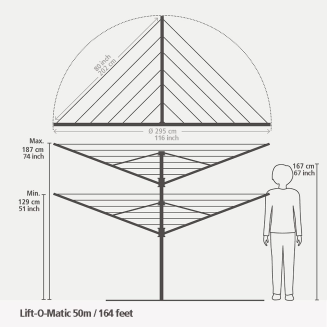 Suszarka ogrodowa Brabantia Lift-O-Matic 50 m Anthracite - 9