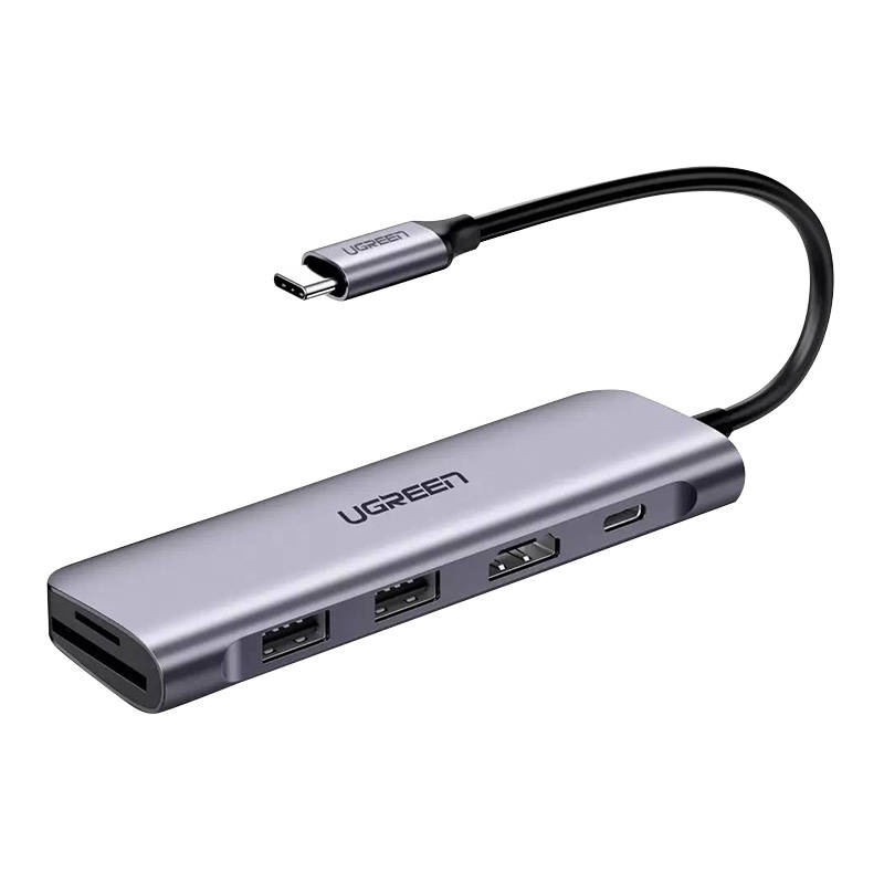  UGREEN Revodok CM195 6-in-1 USB-C HDMI SD Hub 100W (Gray)