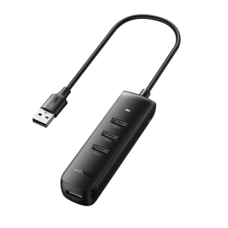 Hub USB UGREEN CM416 4-portowy 0.25m (czarny) - 2