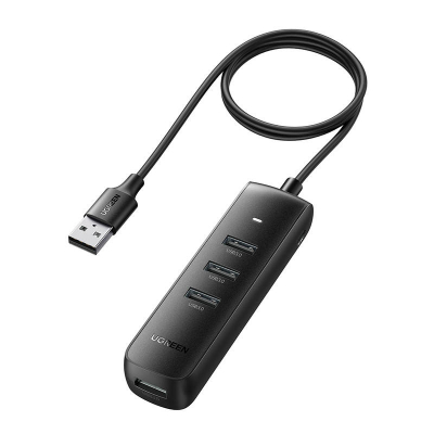 Hub USB UGREEN CM416 4-portowy 0.25m (czarny)