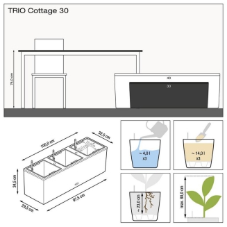  Lechuza Trio Cottage 30 planter | 40 mocha - 5