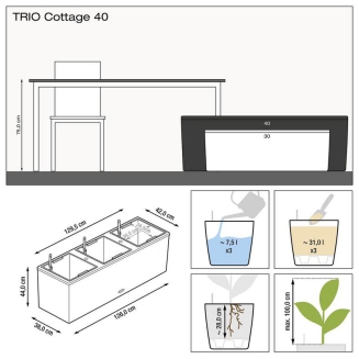  Lechuza Trio Cottage 30 planter | 40 mocha - 6