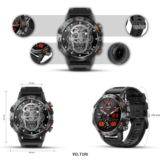 Smartwatch VELTORI VT120-1 Czarny Pasek Silikonowy - 11