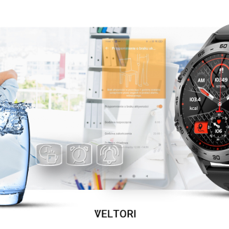 Smartwatch VELTORI VT120-1 Czarny Pasek Silikonowy - 13