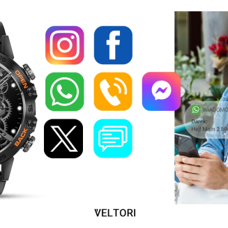 Smartwatch VELTORI VT120-1 Czarny Pasek Silikonowy - 15