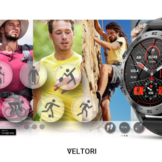 Smartwatch VELTORI VT120-1 Czarny Pasek Silikonowy - 16