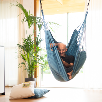 Siedzenie wiszące La Siesta Cumbia Organic Blue Zebra Comfort - 7