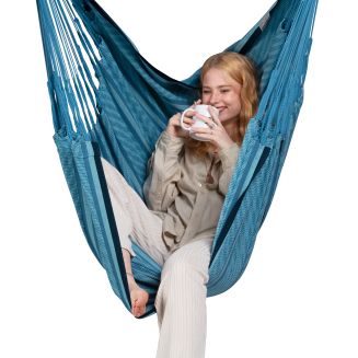 Siedzenie wiszące La Siesta Cumbia Organic Blue Zebra Comfort - 2