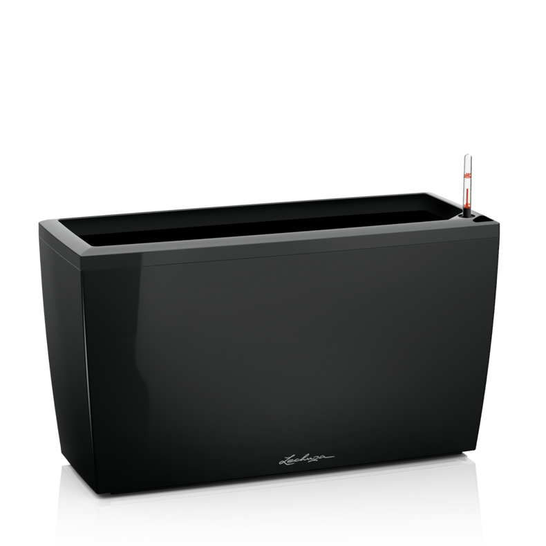  Lechuza Cararo Premium black gloss flowerpot