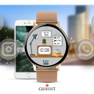 Smartwatch Damski GIEWONT Różowe Złoto GW330-1 - 15