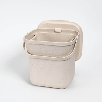 PLASTIA Kosz na bioodpady z wkładem 6 ltr kremowy - 3