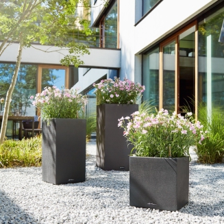  Lechuza Canto Stone planter 30 column graphite black - 11