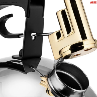Czajnik Officina Alessi 9091 z mosiężnym gwizdkiem - 2