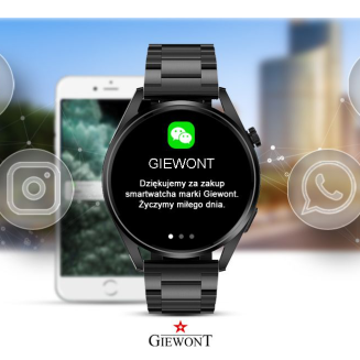 Smartwatch GIEWONT Vertex SmartCall GW450-2 Carbon/Carbon Leather - 6
