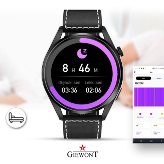 Smartwatch GIEWONT Vertex SmartCall GW450-2 Carbon/Carbon Leather - 9