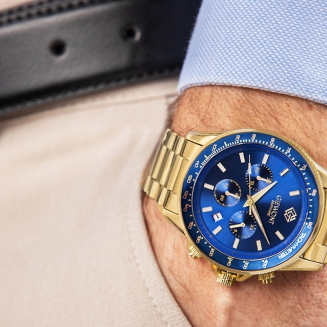 Zegarek Męski Giewont Chronograph Sapphire Złoto Niebieski GW3520-B5 - 3