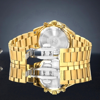 Zegarek Męski Giewont Chronograph Sapphire Złoto Niebieski GW3520-B5 - 6