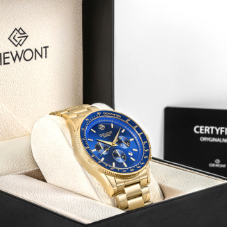 Zegarek Męski Giewont Chronograph Sapphire Złoto Niebieski GW3520-B5 - 7