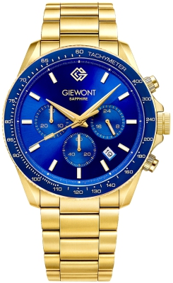 Zegarek Męski Giewont Chronograph Sapphire Złoto Niebieski GW3520-B5