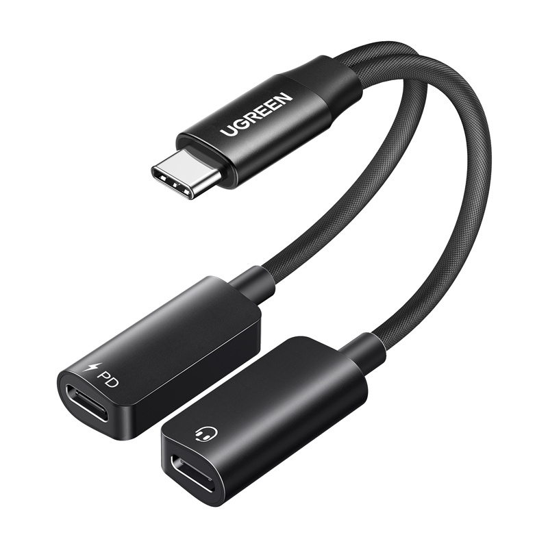 Karta dźwiękowa UGREEN CM821 USB-C-2x USB-C (czarna)
