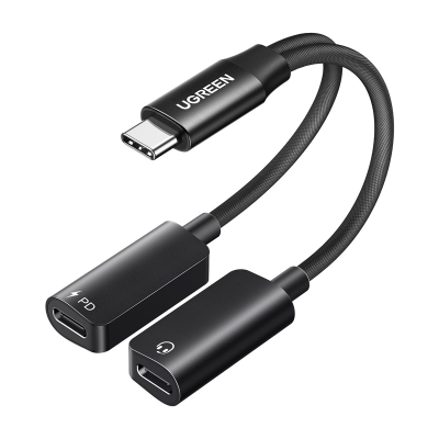 Karta dźwiękowa UGREEN CM821 USB-C-2x USB-C (czarna)