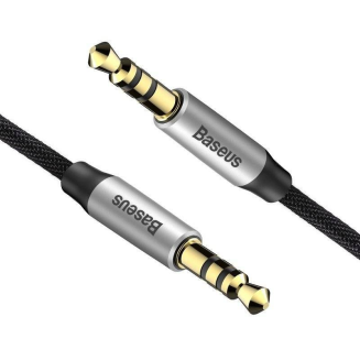 Kabel audio mini jack 3,5mm AUX Baseus Yiven 1m (czarno-srebrny) - 5