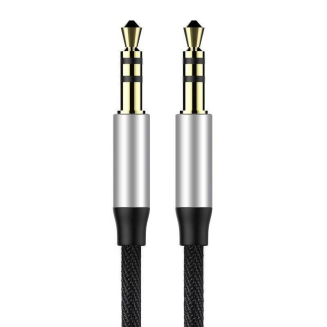 Kabel audio mini jack 3,5mm AUX Baseus Yiven 1m (czarno-srebrny) - 2