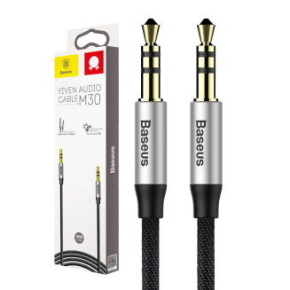 Kabel audio mini jack 3,5mm AUX Baseus Yiven 1m (czarno-srebrny) - 8