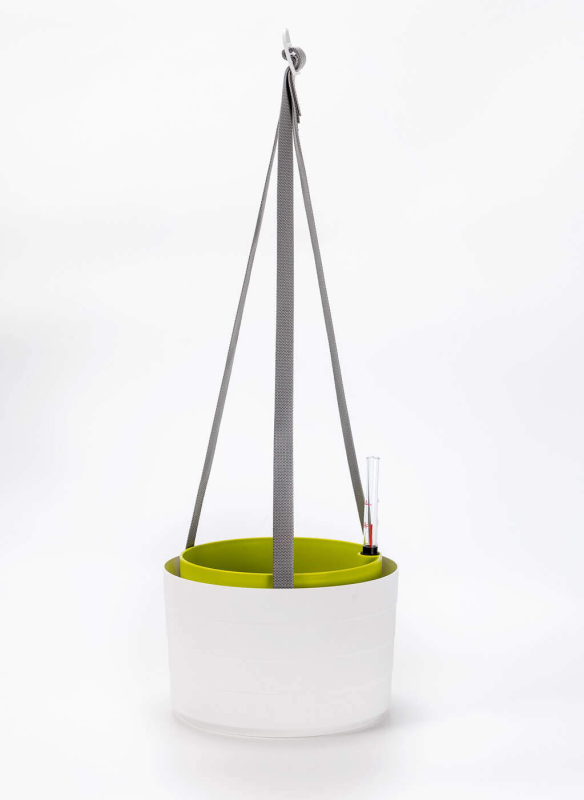 PLASTIA BERBERIS Wisząca donica samonawadniająca okrągła 30 cm biały