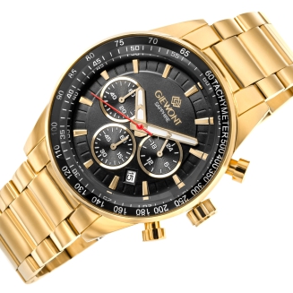 Zegarek Męski Giewont Chronograph Sapphire Złoto Czarny GW9140-B4 - 3