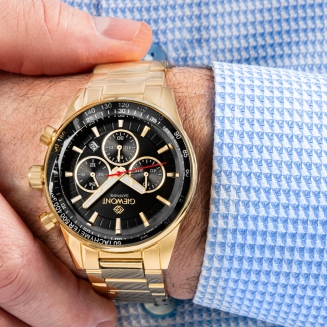 Zegarek Męski Giewont Chronograph Sapphire Złoto Czarny GW9140-B4 - 5
