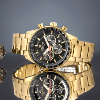 Zegarek Męski Giewont Chronograph Sapphire Złoto Czarny GW9140-B4 - 6