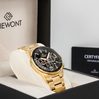 Zegarek Męski Giewont Chronograph Sapphire Złoto Czarny GW9140-B4 - 8