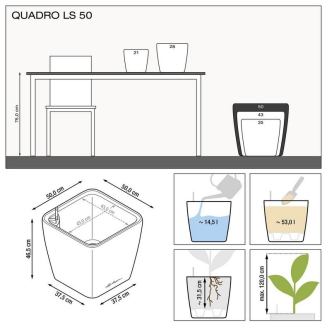  Lechuza Quadro Premium LS 21 flowerpot | 28 | 35 | 43 | 50 silver metallic - 8