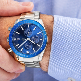 Zegarek Męski Giewont Chronograph Sapphire Srebrno Niebieski GW8720-B3 - 4