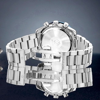 Zegarek Męski Giewont Chronograph Sapphire Srebrno Niebieski GW8720-B3 - 6