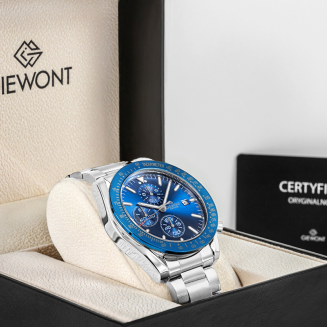 Zegarek Męski Giewont Chronograph Sapphire Srebrno Niebieski GW8720-B3 - 7