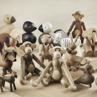 Figurka drewniana Kay Bojesen Małpka dąb i klon small - 7