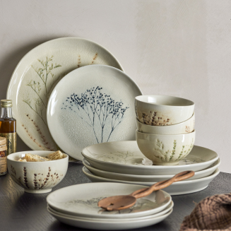 Zestaw porcelany obiadowy Bloomingville Bea 12 szt. | BESTSELLER | SZYBKA WYSYŁKA 24 - 5