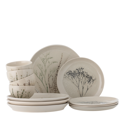 Zestaw porcelany obiadowy Bloomingville Bea 12 szt. | BESTSELLER | SZYBKA WYSYŁKA 24