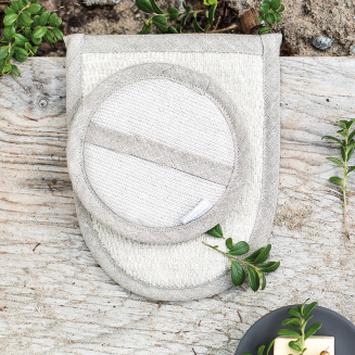  Lapuan Kankurit Onni black-linen cosmetic washer - 3