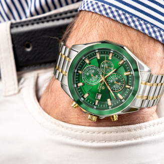 Zegarek Męski Giewont Chronograph Sapphire Srebrno Zielony GW7290-B7 - 3