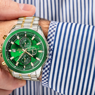 Zegarek Męski Giewont Chronograph Sapphire Srebrno Zielony GW7290-B7 - 4