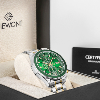 Zegarek Męski Giewont Chronograph Sapphire Srebrno Zielony GW7290-B7 - 7