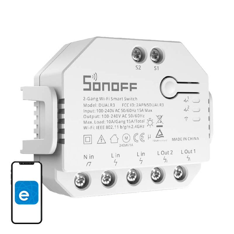  SONOFF Dual R3 Wi-Fi 2-channel relay with power measurement