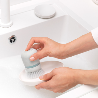 Szczotka do mycia naczyń z dozownikiem na płyn Brabantia Sink Side jasnoszara - 12
